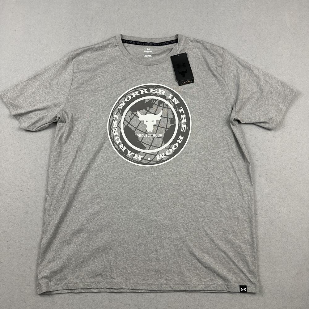 Under Armour T-Shirt Men XL Gray Project Rock Graphic Crew Neck Tagless XL